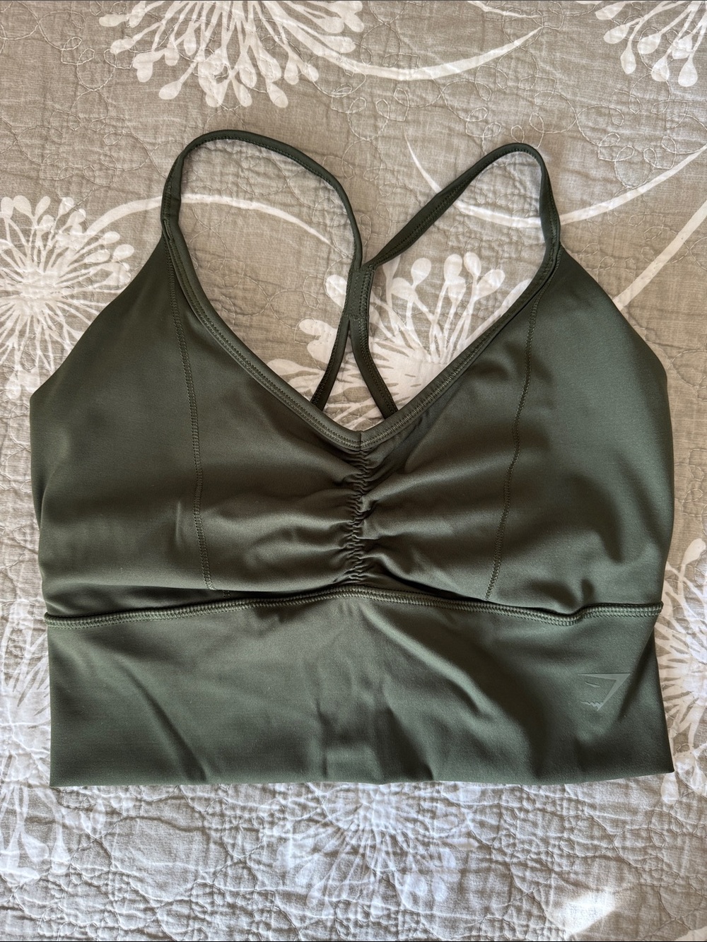 Gymshark Olive Green Longline Sports Bra